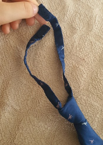 Mavi Gri Desenli Erkek cocuk Kravat - Görsel 6