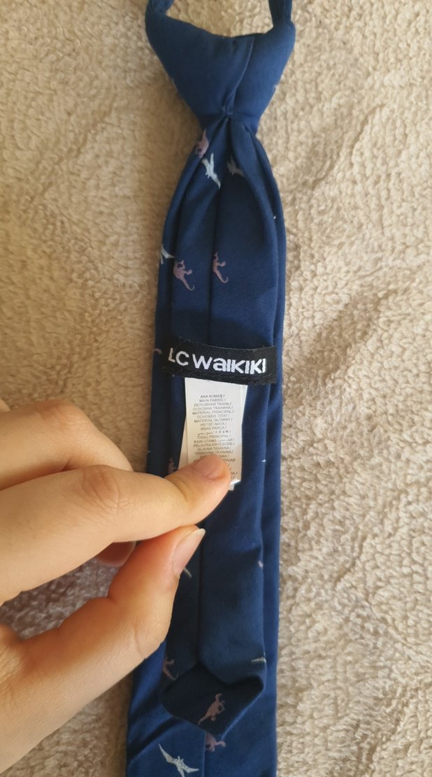 Mavi Gri Desenli Erkek cocuk Kravat - Görsel 2