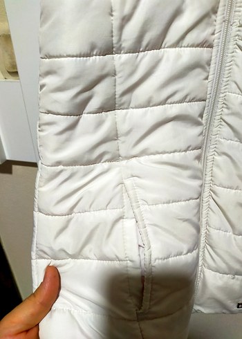 Beyaz Fermuarlı kız çocuk şişme yelek - Görsel 2