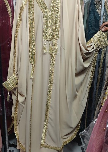 Diğer Uzun Kollu, Nakışlı Bohem Kadın Elbisesi abaya