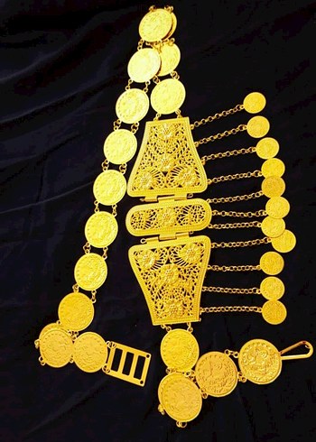 Altın Renkli  kadın yöresel kemer - Görsel 5