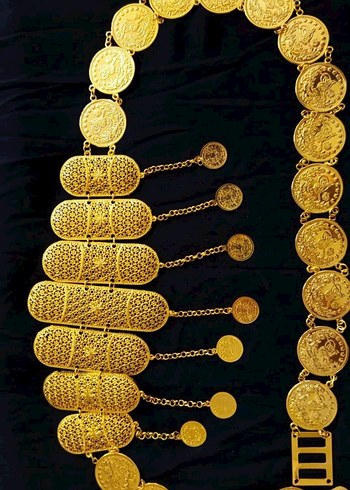 Altın Renkli  kadın yöresel kemer - Görsel 6