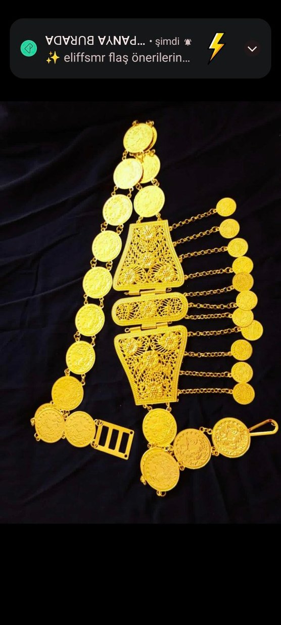 Altın Renkli  kadın yöresel kemer - Görsel 5