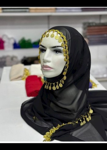 çeyrekli Siyah İpek Kadın Şal