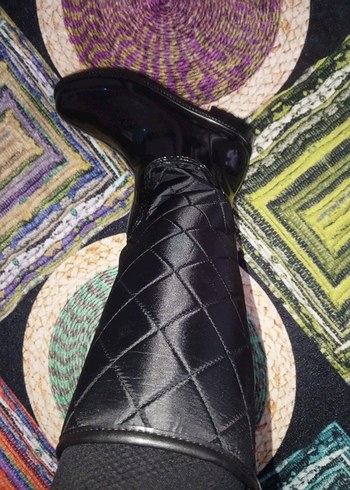 Siyah Kapitone Yağmur Çizmesi - Görsel 8