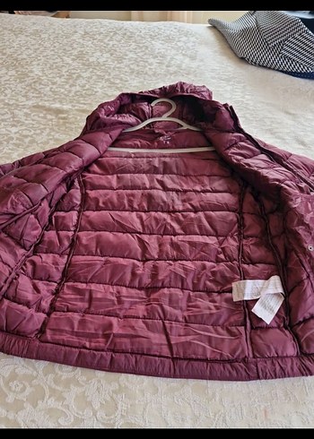 Bordo Fermuarlı Günlük Kadın Mont - Görsel 5