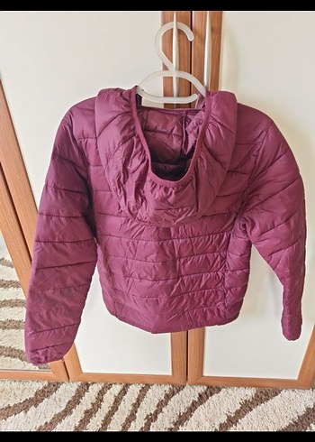 Bordo Fermuarlı Günlük Kadın Mont - Görsel 3