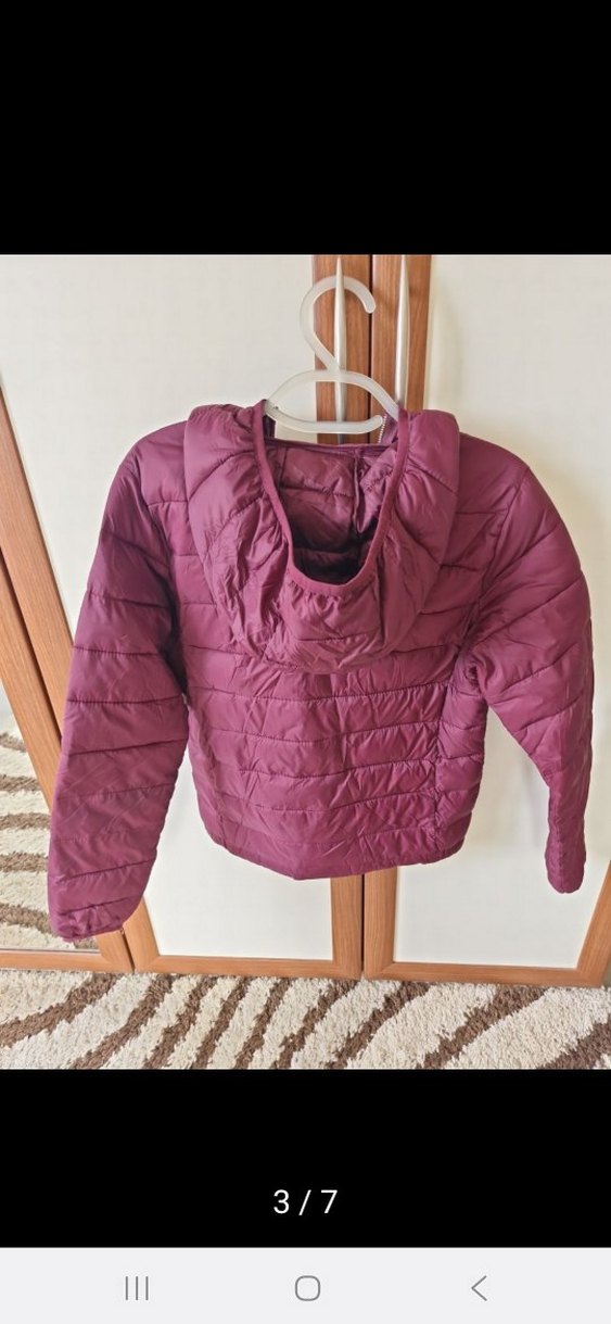 Bordo Fermuarlı Günlük Kadın Mont - Görsel 3