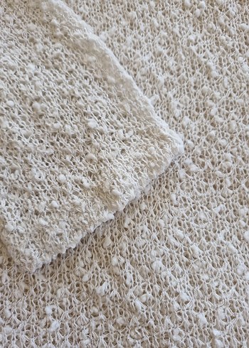 Bohem Tarz Beyaz Örgü Kadın Kazak - Görsel 7