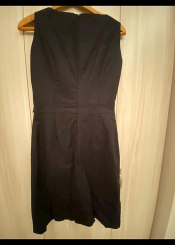 Kemerli Siyah Midi Ofis Elbisesi - Görsel 2