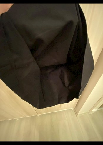 Kemerli Siyah Midi Ofis Elbisesi - Görsel 5