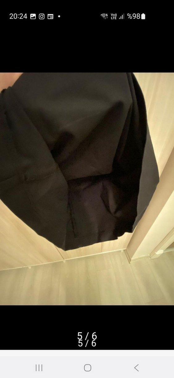 Kemerli Siyah Midi Ofis Elbisesi - Görsel 5