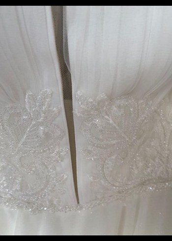 Modern Klasik Straplez BeyazHelen model Gelinlik - Görsel 7