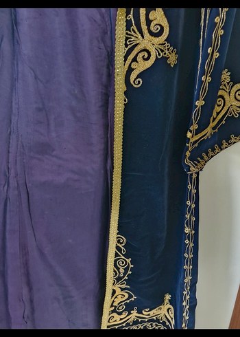 Uzun Kollu Nakışlı Bohem Kadın  kına Elbisesi - Görsel 3