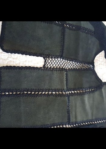 nefti yeşil Süet Fermuarlı Kadın Yelek - Görsel 3