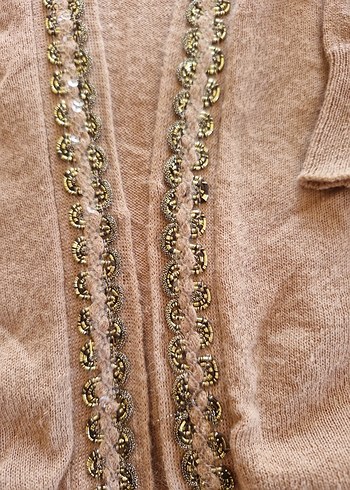 Nakışlı Bej Kadın Hırka - Görsel 6