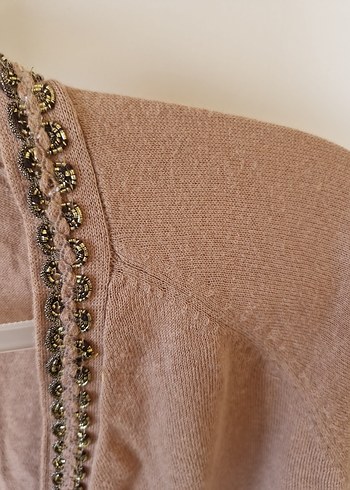 Nakışlı Bej Kadın Hırka - Görsel 3