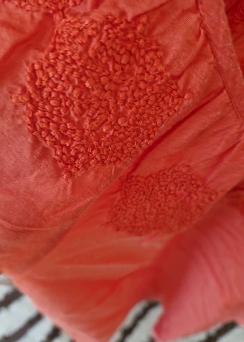 Kırmızı Keten Bohem Kadın Bluz - Görsel 5