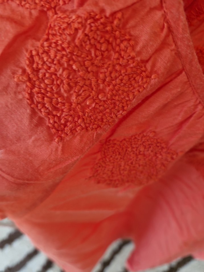 Kırmızı Keten Bohem Kadın Bluz - Görsel 5