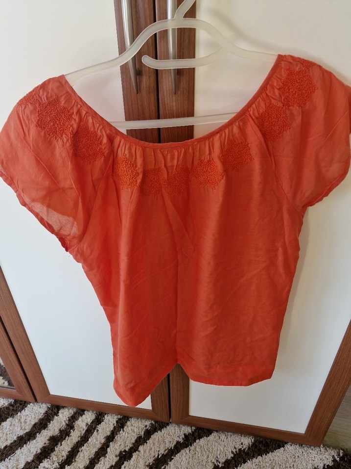 Kırmızı Keten Bohem Kadın Bluz - Görsel 2