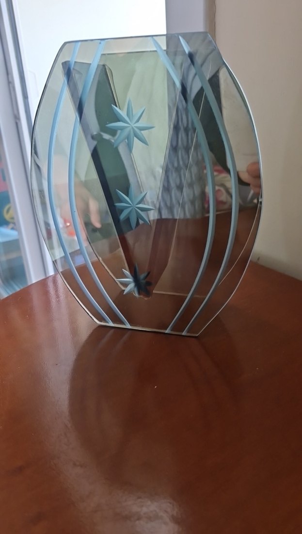 Gri Renkli Dekoratif Altıgen Aynalı vazo - Görsel 4