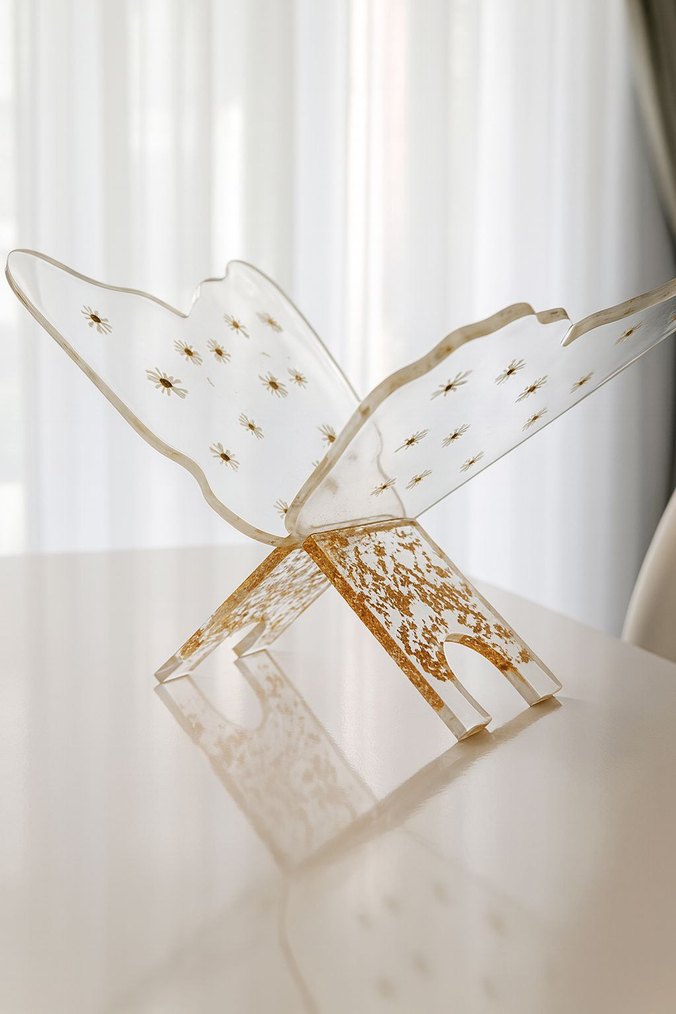 Gerçek papatyalı epoksi rahle - Görsel 3