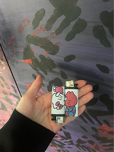Spiderman-Hello Kitty Couple Çift Sevgili Çakmak