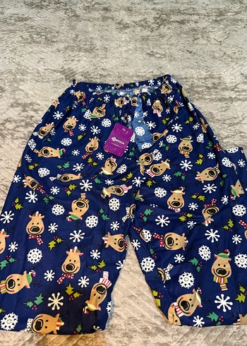 Rahat Kesim Renkli Desenli Kadın Polar Pantolon