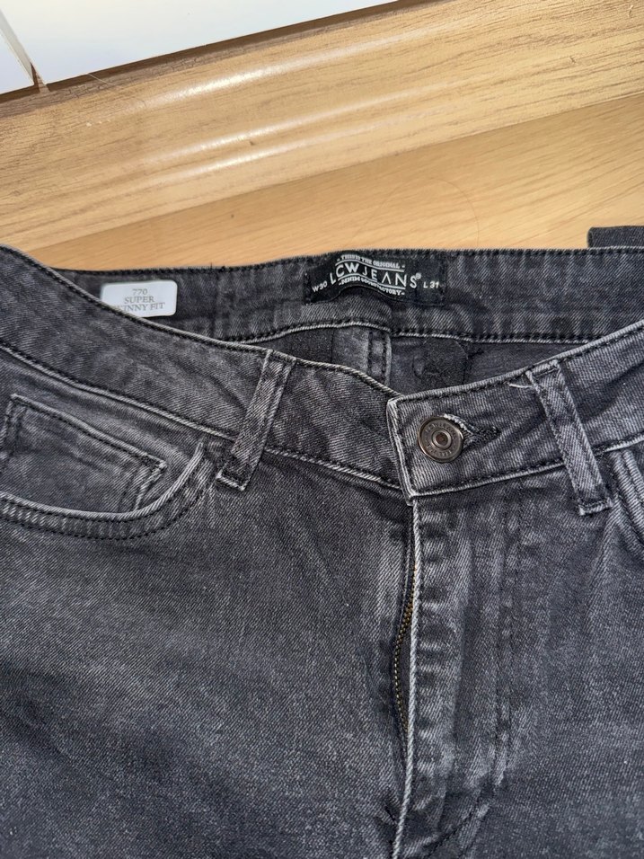 Erkek Siyah Dar Kesim Kot Pantolon - Görsel 2