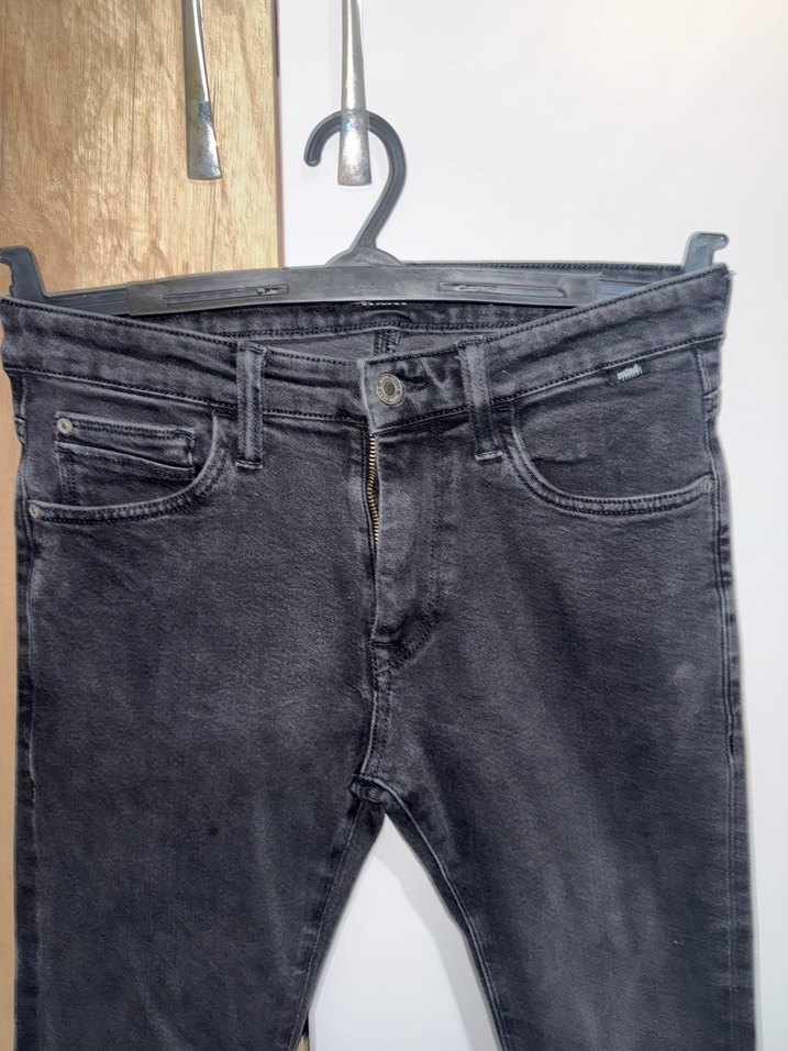 Erkek Siyah Kemerli Regular Fit Kot Pantolon - Görsel 2