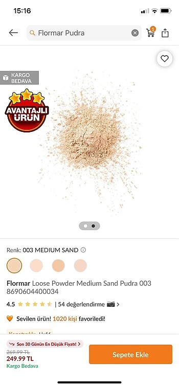 Beden Flormar pudra