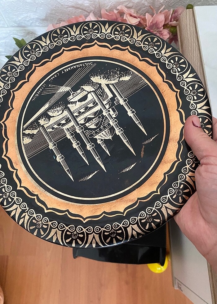 Bakır Vazo ve tabağı - Görsel 3