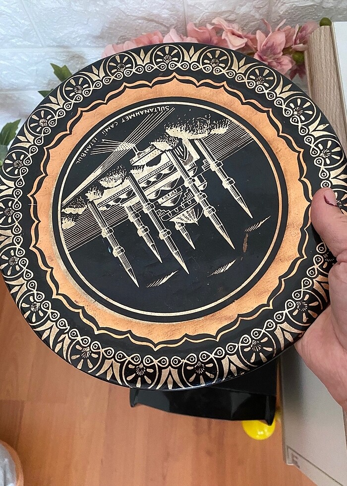 Bakır Vazo ve tabağı - Görsel 4