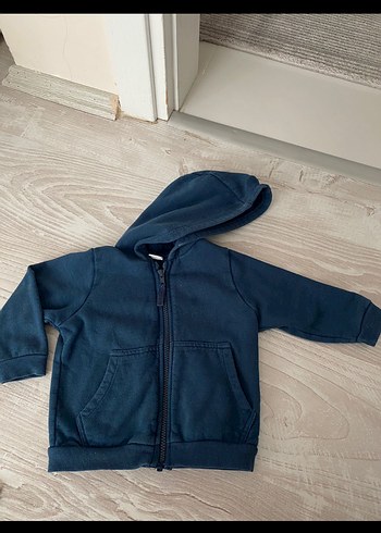 Mavi Kapüşonlu Erkek Çocuk Sweatshirt hırka - Görsel 3