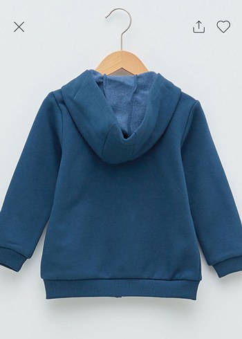 Mavi Kapüşonlu Erkek Çocuk Sweatshirt hırka - Görsel 2