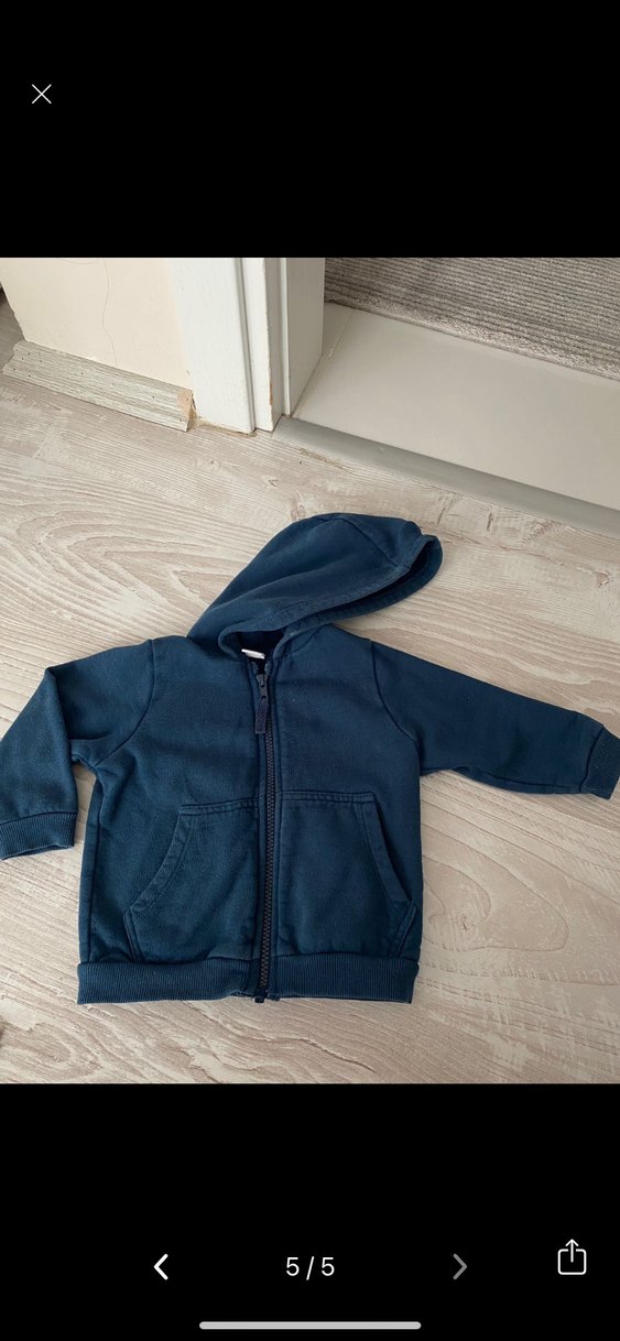 Mavi Kapüşonlu Erkek Çocuk Sweatshirt hırka - Görsel 3