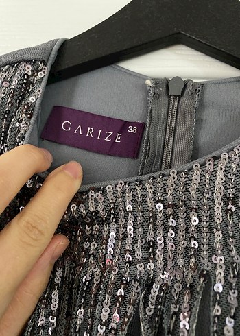 Gri tesettür Abiye Elbise - Görsel 3