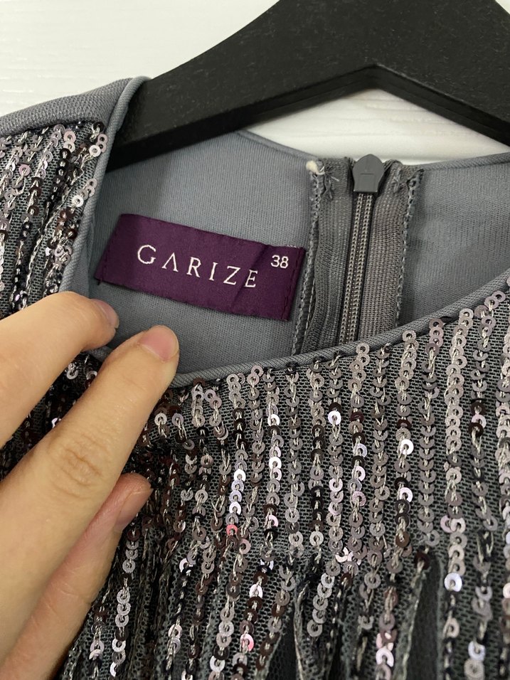 Gri tesettür Abiye Elbise - Görsel 3