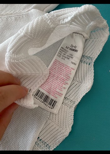 LCW Kız Çocuk Beyaz Örgü Hırka - Görsel 3