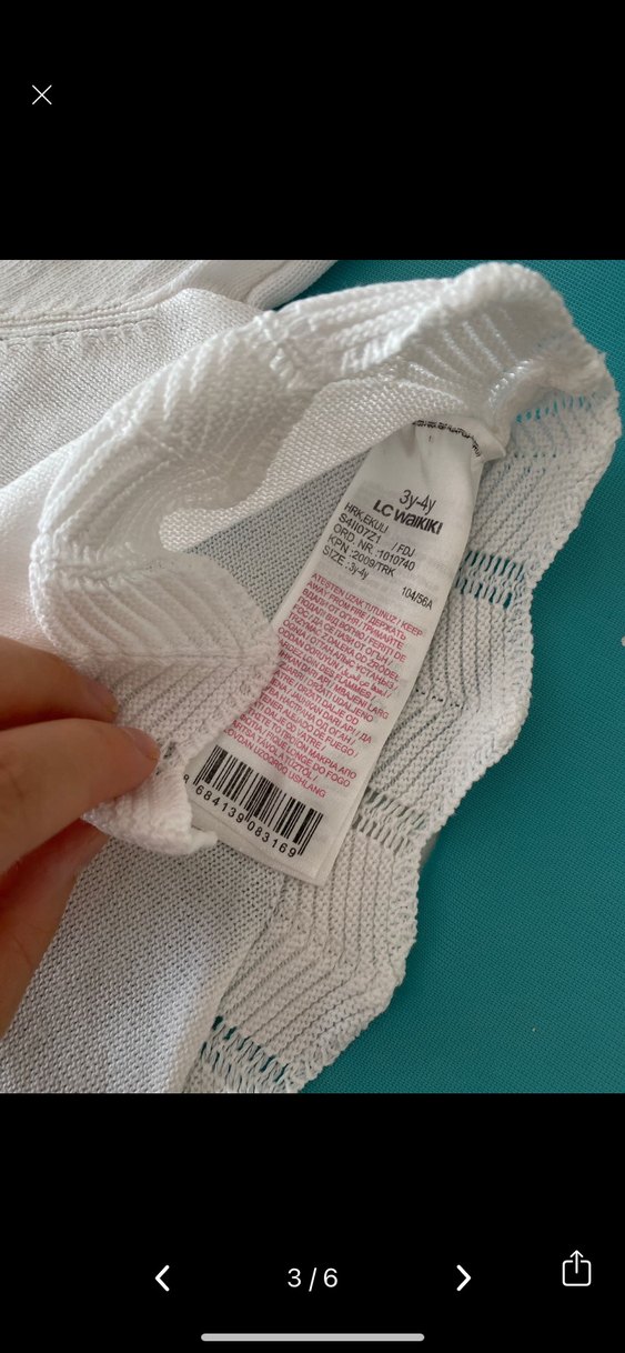 LCW Kız Çocuk Beyaz Örgü Hırka - Görsel 3