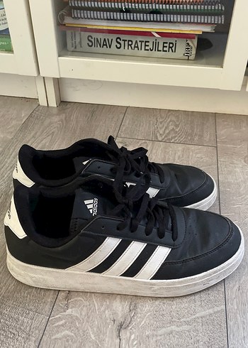 43 Beden siyah Renk Siyah Erkek Spor Ayakkabı Beyaz Çizgili
