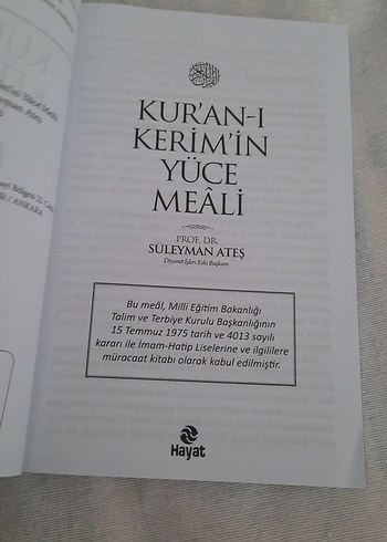  Kur'an-ı Kerim'in Yüce Meali - Süleyman Ateş