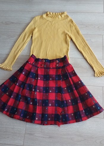 kız çocuk takım etek ve triko Kazak - Görsel 7