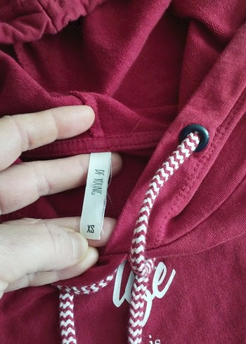 Bordo Kapüşonlu Spor Sweatshirt ve eşofman altı - Görsel 3