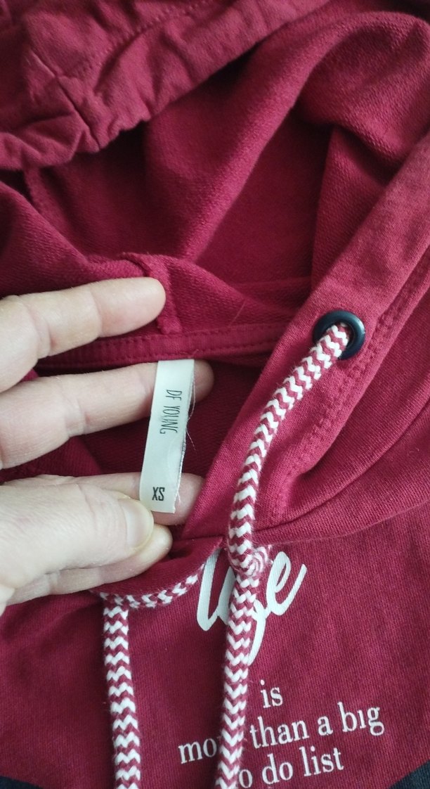 Bordo Kapüşonlu Spor Sweatshirt ve eşofman altı - Görsel 3