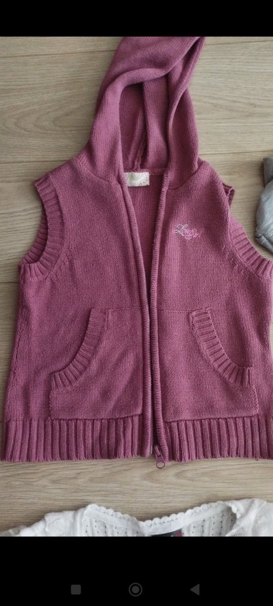 Burgundy Kız Örme Kolsuz Hırka - Görsel 3