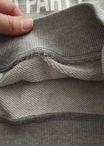 Gri Kapüşonlu  Sweatshirt - Görsel 6