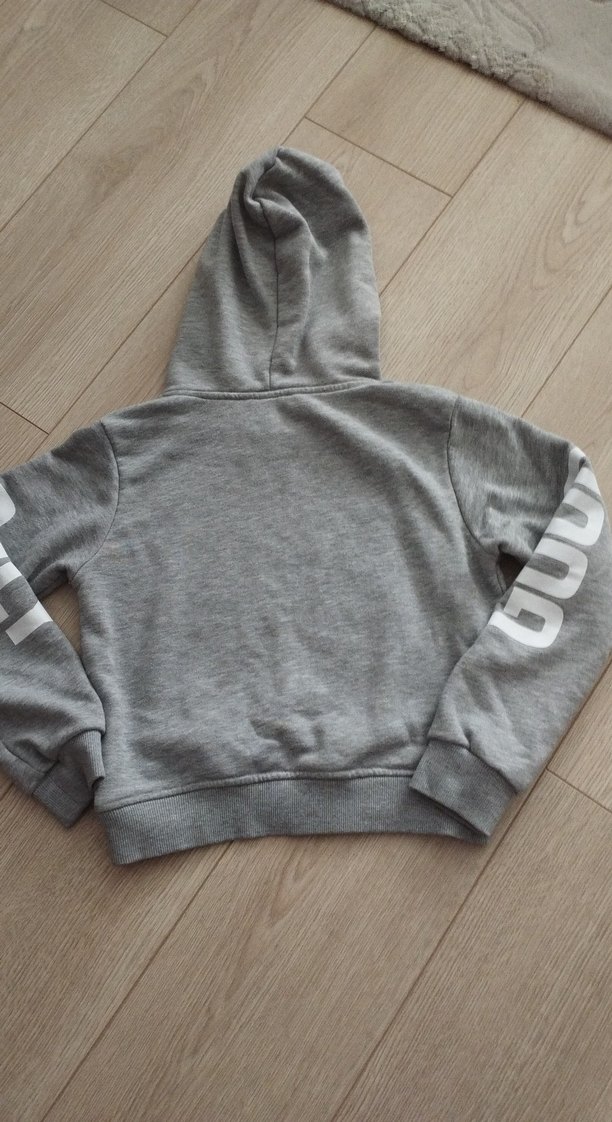 Gri Kapüşonlu  Sweatshirt - Görsel 4