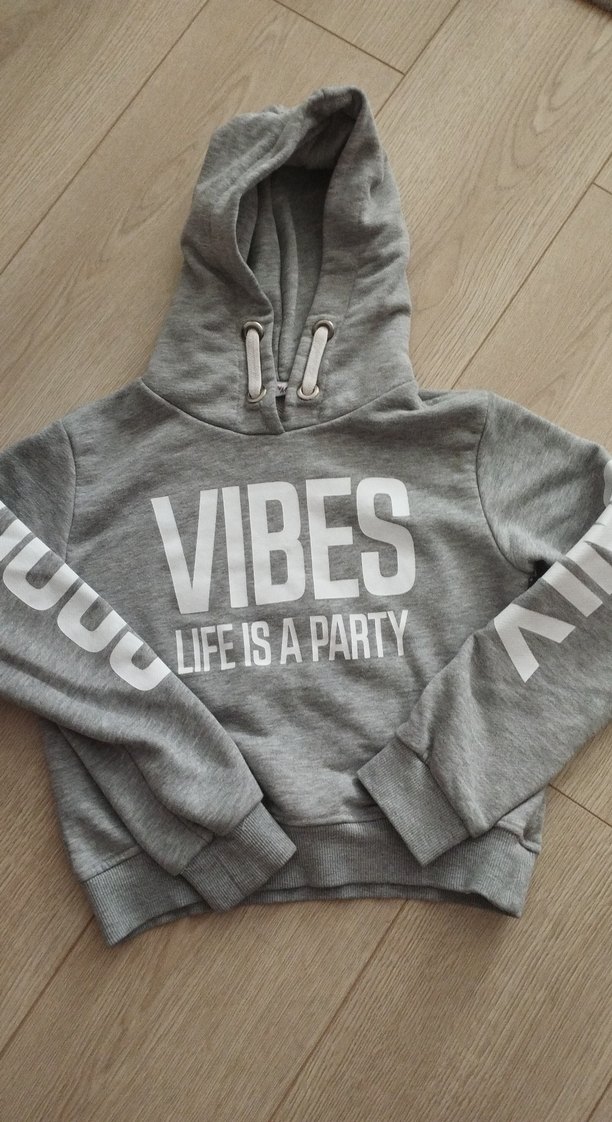 Gri Kapüşonlu  Sweatshirt - Görsel 5