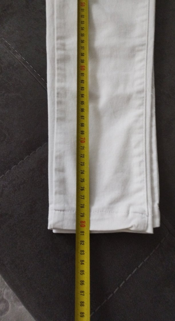 Çocuk Beyaz Pamuk Skinny Pantolon - Görsel 2